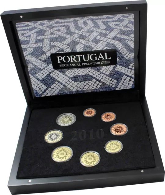 Portugal 1 Cent bis 2 Euro 2010 KMS Polierte Platte im Etui