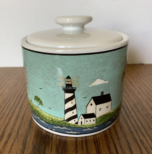 Sakura Warren Kimble Coastal Breeze Sugar Bowl with Lid