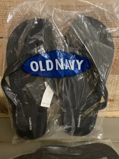 Old Navy Mens Flip Flops Nwt Black Summer Shower SIZES 6-7 AND 8-9