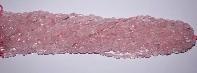 Rosa Rose Quarz Edelstein Oval Glatt 9-13 MM Perlen 12.5 " X 2 Lose Perlen