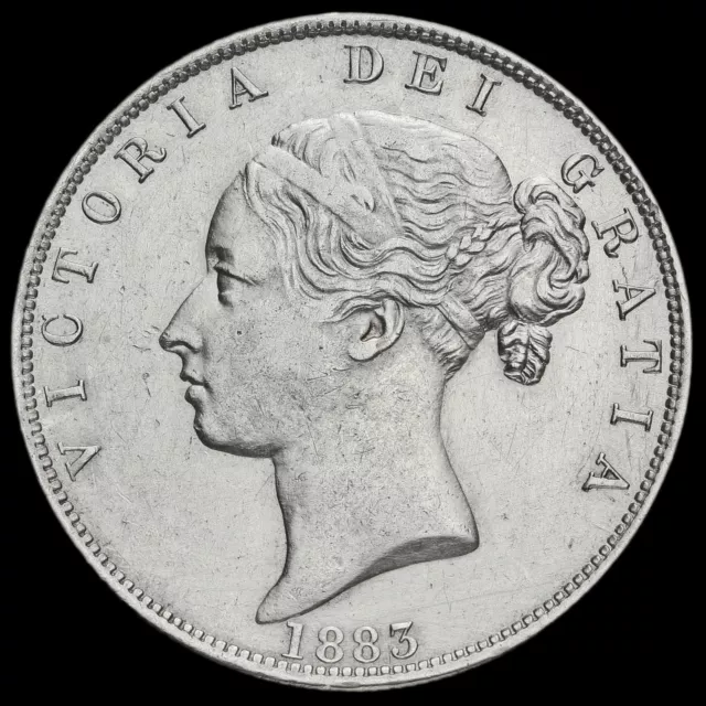 1883 Queen Victoria Young Head Silver Half Crown