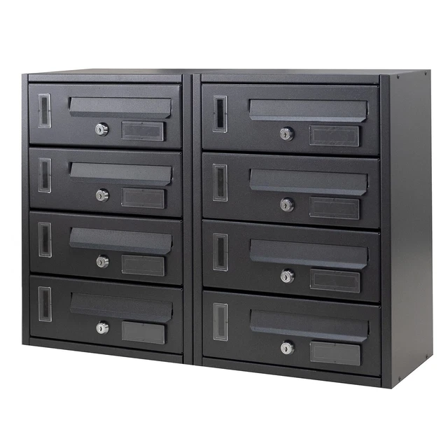 Cassetta Postale In Alluminio Grigia 26x20x7.5 Cm - Porta Lettere Da Esterno Con Chiavi E Viti - Foto 4