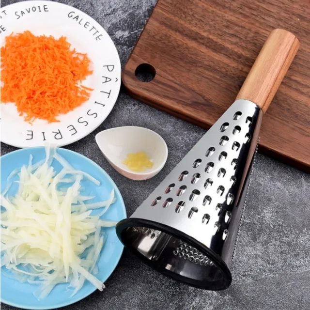 Stainless Steel Food Processor Wooden Handle Slicer Kitchen Accessories