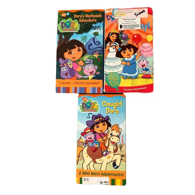DORA THE EXPLORER VHS Tape Lot of 3 Its a Party Cowgirl Dora Dora