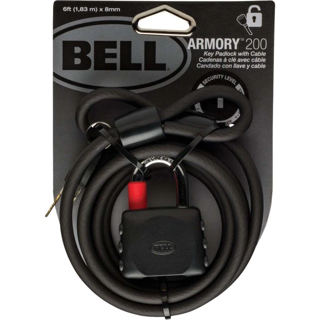 Bell Sports 6 Ft. x 8mm Armory Coiling Cable Bicycle Lock 7122010 Pack of 5 Bell