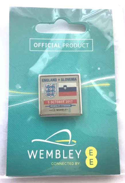 England v Slovenia Official Wembley 2017 Match Pin Badge World Cup Qualifier