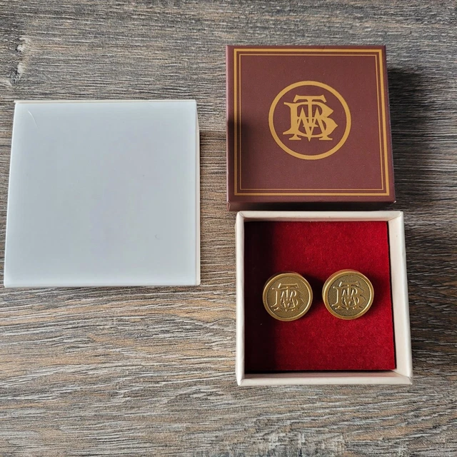 Boutons De Manchette Vintage Biche De Bere En Métal Doré - Occasion En Excellent état
