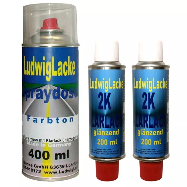 Bluewater 896 für BMW Premium Spraydosen Set Autolack & 2K Klarlack 400ml