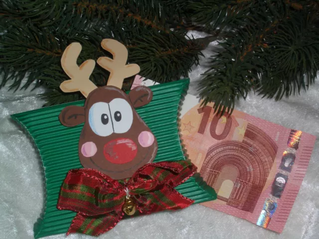 Wunderschöne Geschenkschachtel Elch Geldgeschenk Schachtel Box Weihnachten X-mas