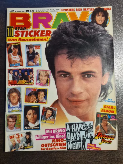 BRAVO 37/1984 Heft Komplett - Nena, Rick Springfield, Beatles, Boy George - Top!
