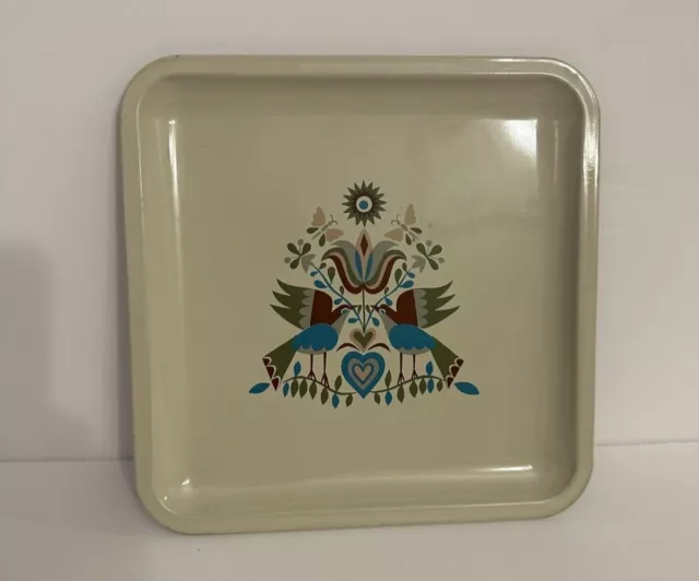 Vintage Tin Pharmaceutical Pill Tray - Merck Promo - Dutch/Folk Art Style