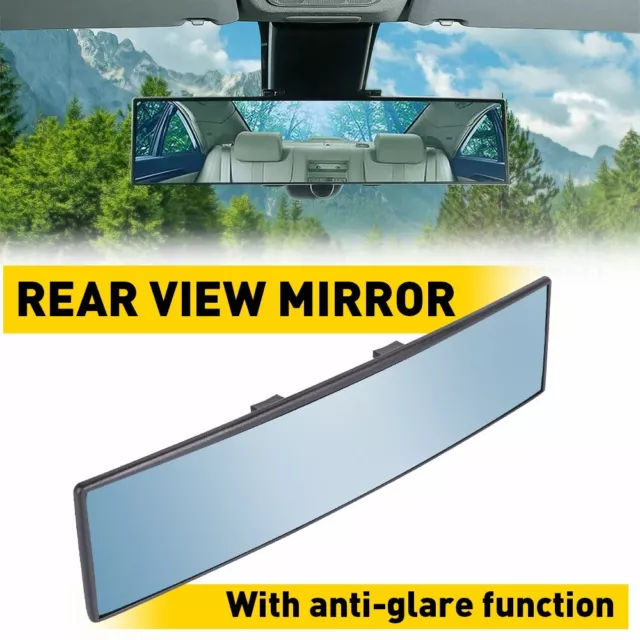 12" Large Universal Panoramic Convex Car Rear View Mirror Wide Angle Clip On