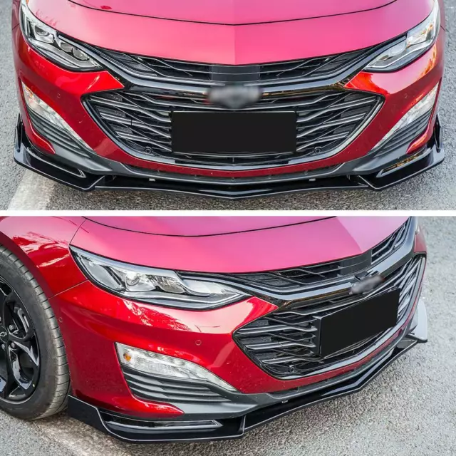 For 2019-2021 Chevrolet Malibu Black Front Bumper Lip Spoiler Splitter Body Kit 2