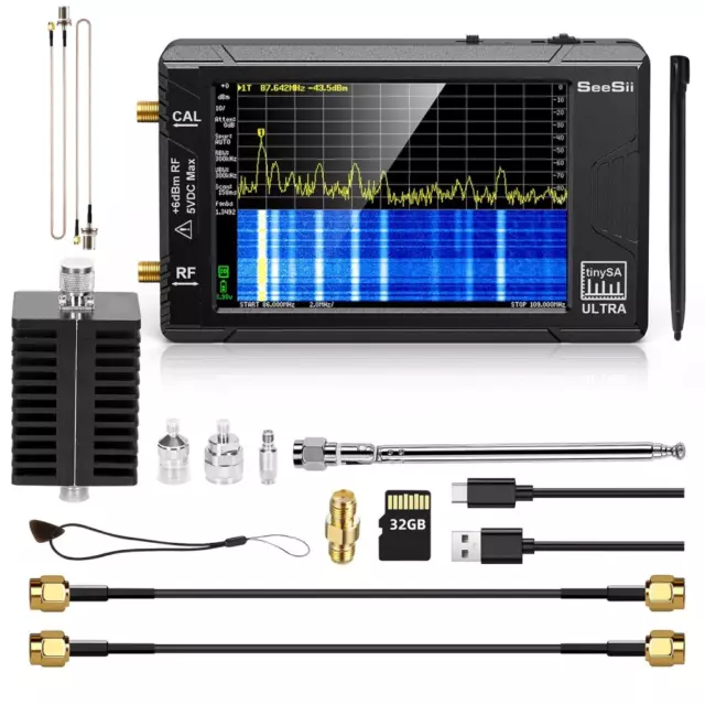 TinySA Ultra 100kHz-5.3GHz Frequency Analyzer 4" 100kHz-800MHz Signal Generator