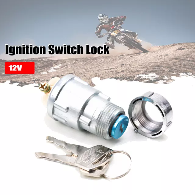 UNIVERSAL IGNITION SWITCH Lock Flush Mount 12Volt 2Key 3 Position Off