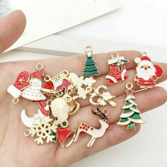 50 Stück Mixed Strass Emaille Weihnachten Charms Anhänger DIY Schmuck 2