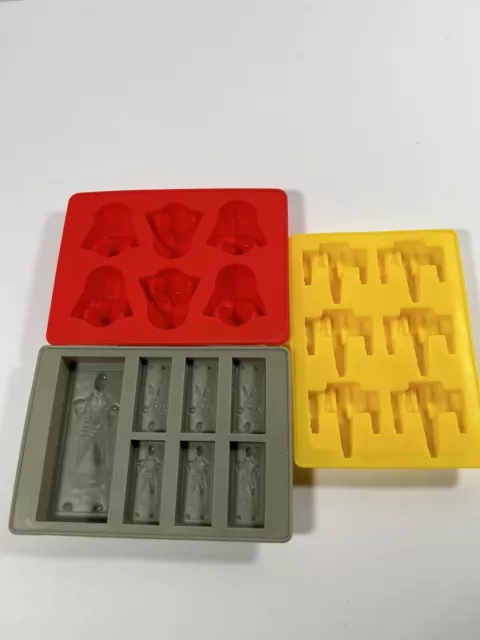 Silicone Ice Tray Star Wars Party Theme 3pc Ice Cube Chocolate Candy Jello Molds