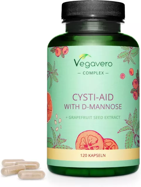 Cystite Complex Vegavero® | 120 Gélules | 100% NATUREL : Avec D-Mannose + Canneb