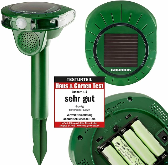 Solar Tiervertreiber Ultraschall Abwehr Marder Katzen Hunde Abwehr Schreck Grün. - Foto 3