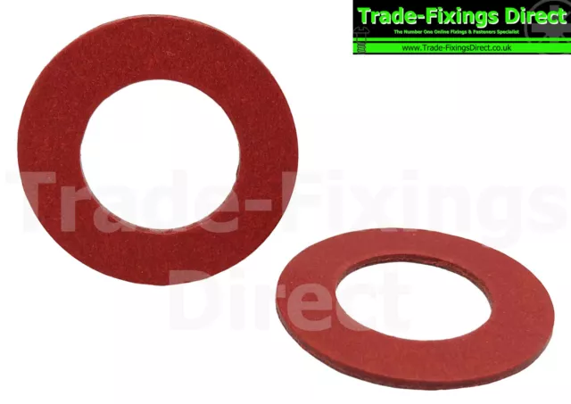 Red Fibre Sealing Washers Metric M2.5, M3, M4, M5, M6, M8, M10, M12, M16, M20