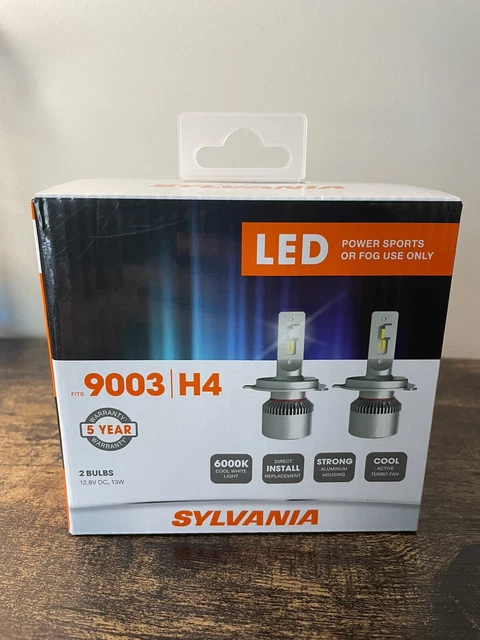 Sylvania 9003 H4 Powersports Headlight High Performance LED Fog Bulbs (2 Pack)