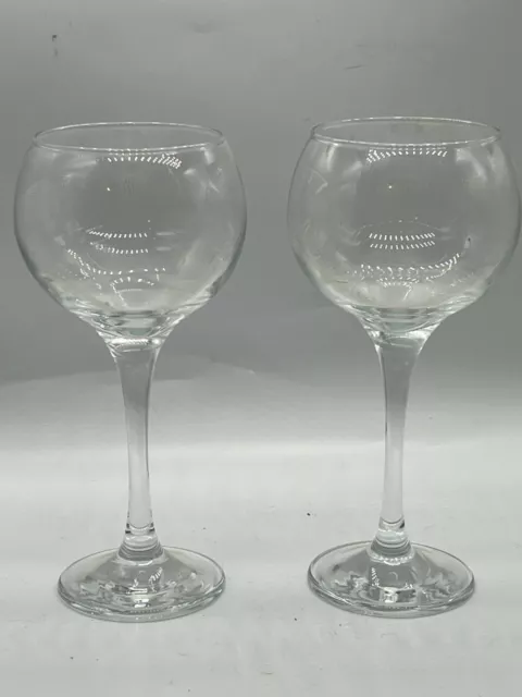 Vintage Pair Of Balloon Tall Stem Glasses Brandy Wine Glass