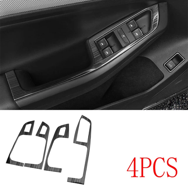 Black Steel Window Lift Panel Switch Cover Trim For Volkswagen Jetta MK6 15-2018