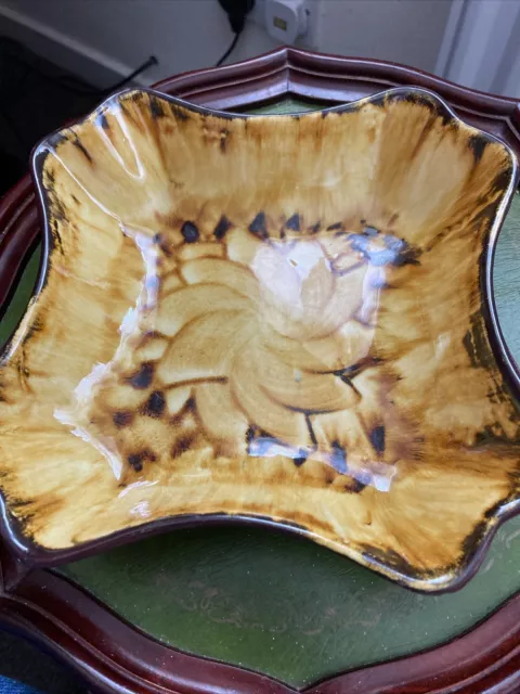 Porthmadog cymru  studio pottery yellow dish/bowl