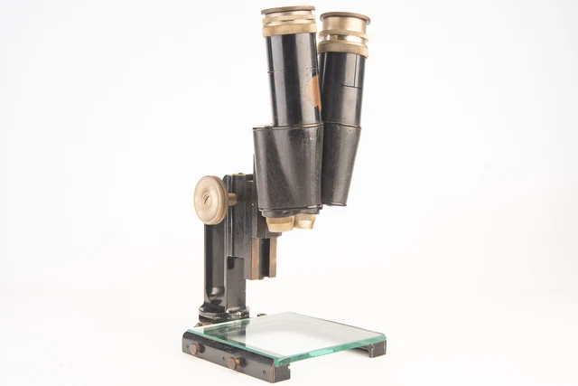 E Leitz Wetzlar Binocular Lab Microscope with a15 Objectives Antique RARE V28