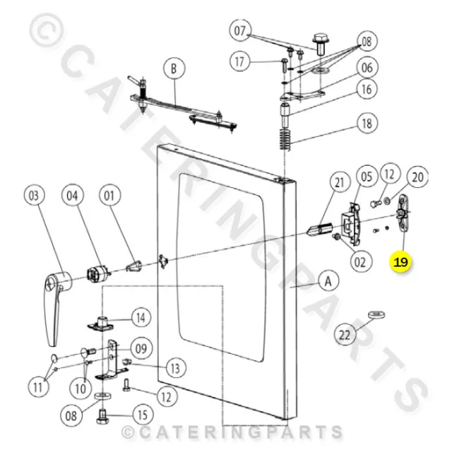 Rational 24.00.141 Door Catch Bracket For Scc Range Combination Steamer Ovens 2