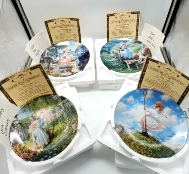 Scott Gustafson Classic Mother Goose Series Collector Plates SET/4 1st - 4th COA