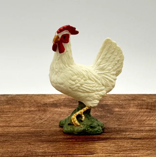 Schleich Germany Miniature White Hen Chicken ‘98 Farm Animal Figure 13125