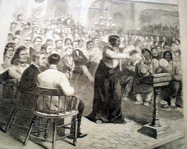 Chief Red Cloud The Cooper Union Speech on Indians Rights Print 1870 Newspaper