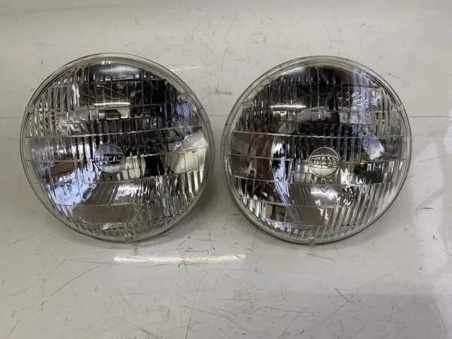 2 Classic Mini Cooper NOS Lucas 7” sealed beam headlights GLU101 13H3471 pair