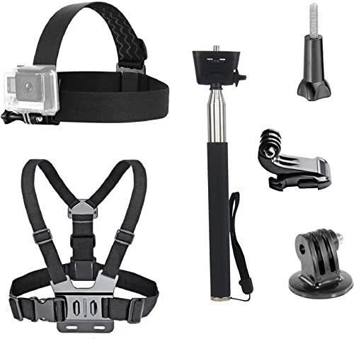 3 In 1 Universal Action Camera Accessories Kit, Head Strap Mount/Chest Harness