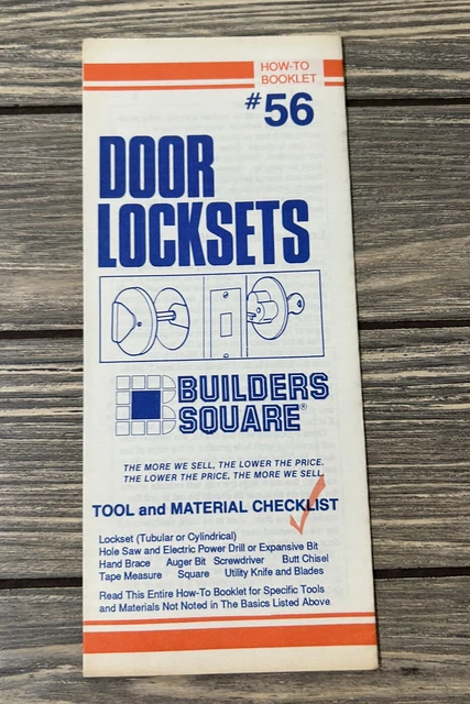 Vintage Builders Square How To Booklet #56 Door Locksets Brochure Pamphlet