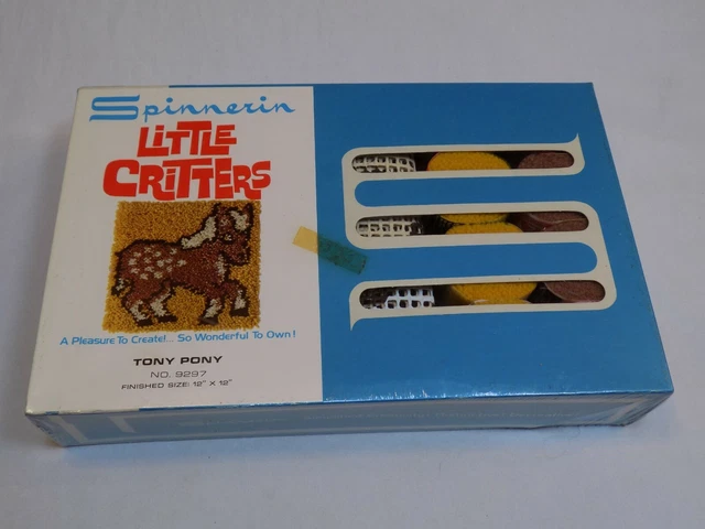 "Kit de gancho de pestillo Tony Pony 9297 hilo Spinnerin Little Critters NUEVO de colección 12x12"