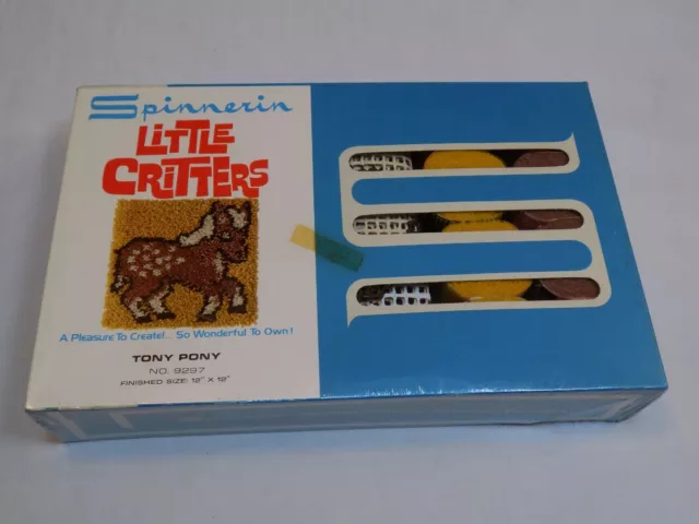 Spinnerin Yarn Little Critters Tony Pony 9297 Latch Hook Kit NEW Vintage 12x12"