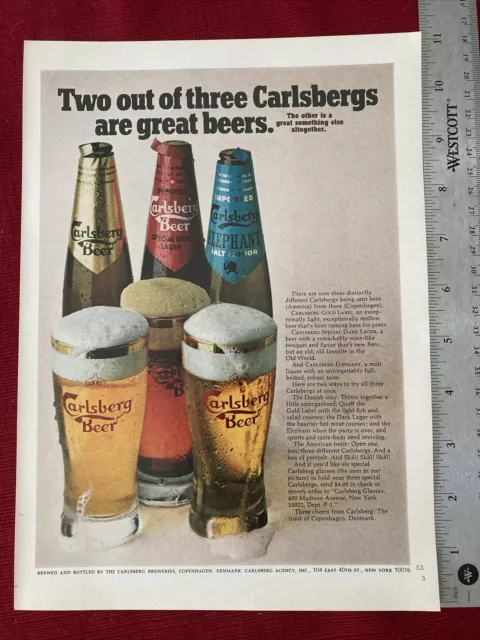 Carlsberg Beer Copenhagen Denmark 1971 Print Ad - Great To Frame!