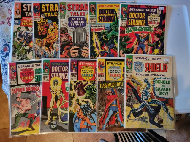 Lot Of 10 Marvel Silver Age Strange Tales Doc Strange and Nick Fury SHIELD