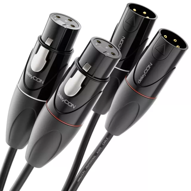 5m Dual XLR Kabel Mikrofonkabel Instrumentenkabel Mischpult Stecker zu Buchse