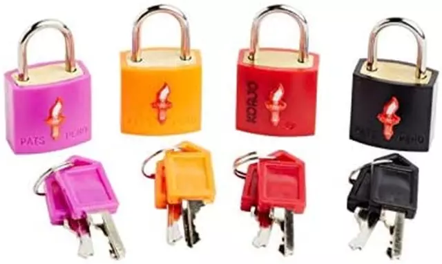 TSA Keyed 4-Pack Luggage Locks, Perfect for Travel, Included 4 Locks, Mixed Colo