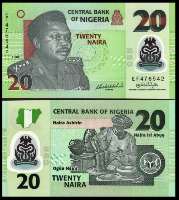 Nigeria 20 Naira 2006 P 34 Unc First Polymer Issue