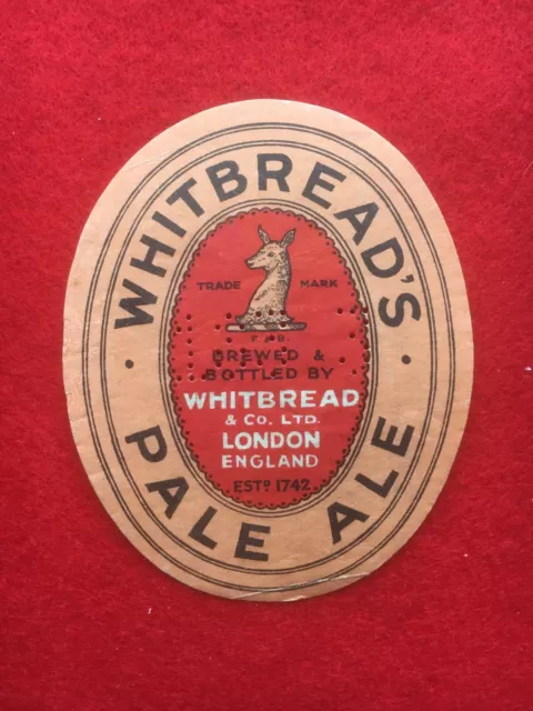 Whitbread's Pale Ale , Beer Label, Brewery, Pub, Vintage.