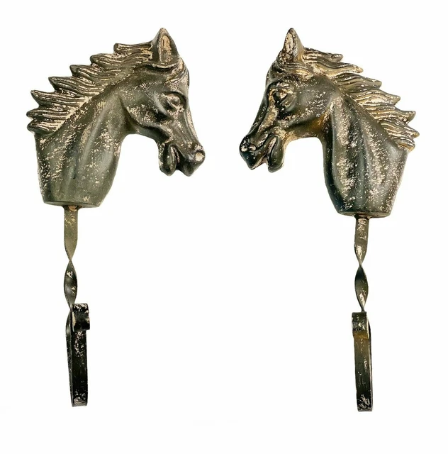 Urbalabs Western Metal Iron Rustic Horse Decor Wall Hooks Coat or Key Holder Wal