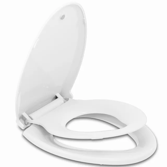 Elongated Toilet Seat with Built-in Potty Training Seat Magnetic Toilet Seat Lid