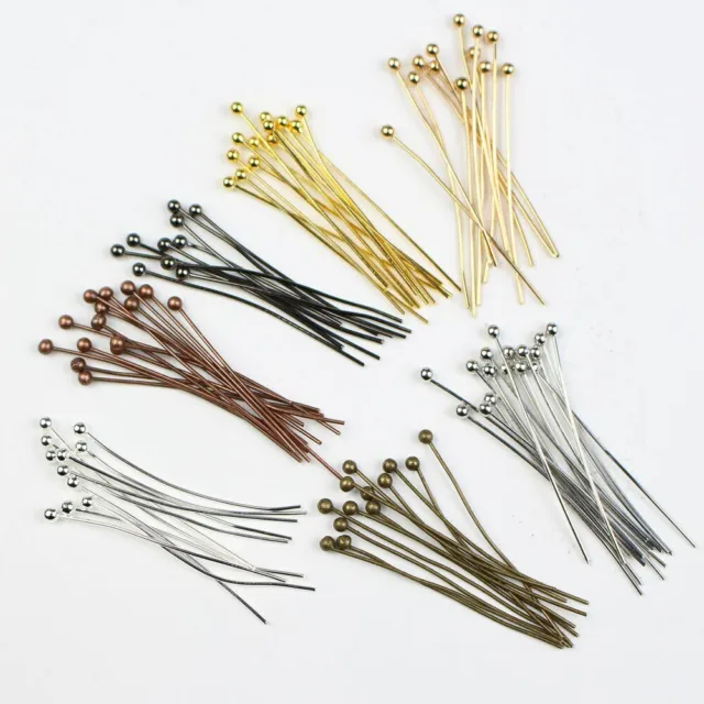 200pcs Gold Silver Plated Copper Ball Head Pins for Diy Jewelry Making Findings