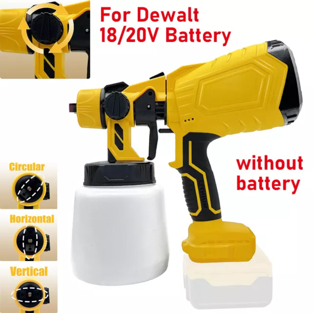 Electric Spray Gun Cordless Paint Airless Sprayer HVLP For Dewalt 18/20V Battery