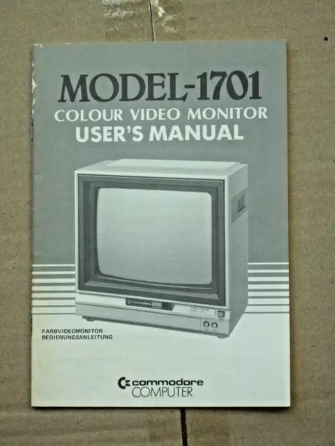 Commodore 1701 colour video monitor Users Guide Instruction Manual