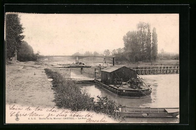 CPA Creteil, Le Port, Bords de la Marne 1904